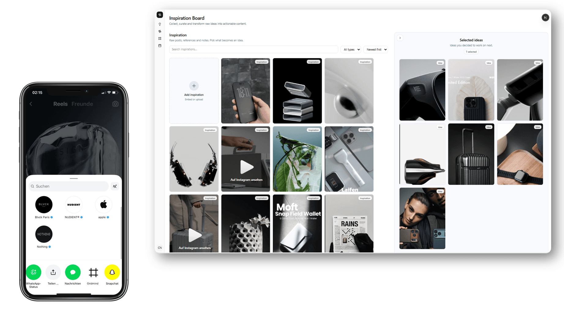 Inspiration Board: Gather and select inspiration